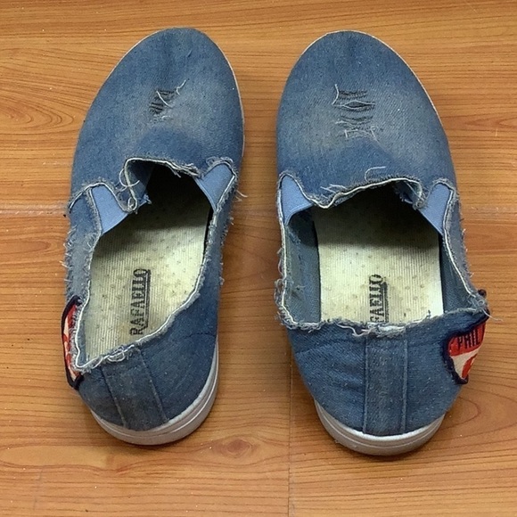 Rafaellos Route 66 patch distressed denim slip on shoe size 36 (Preowned) - Picture 4 of 6